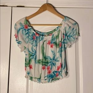 Hollister Off The Shoulder Floral Shirt